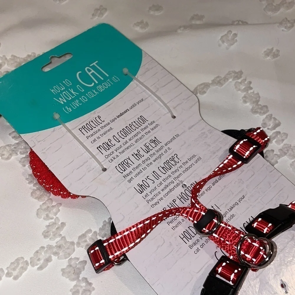 Red Pet Leash & Harness